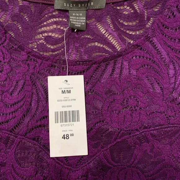 Elegant Long Sleeve Purple Dress + Belt - Picture 4 of 4